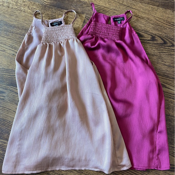 Bundle Two Dynamite Halter Tops women’s XS in Aubergine and Tan - Picture 1 of 7